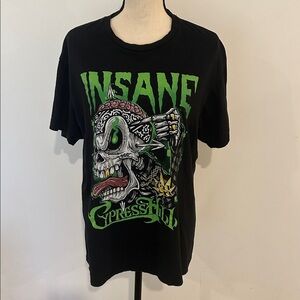 Cypress Hill insane in the brain Black Graphic Tee with Green Print L hip-hop